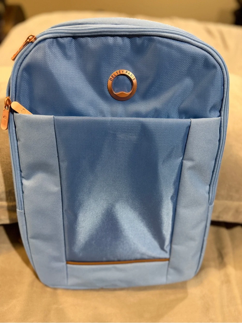 Delsey Paris Light Blue Laptop Backpack for Women